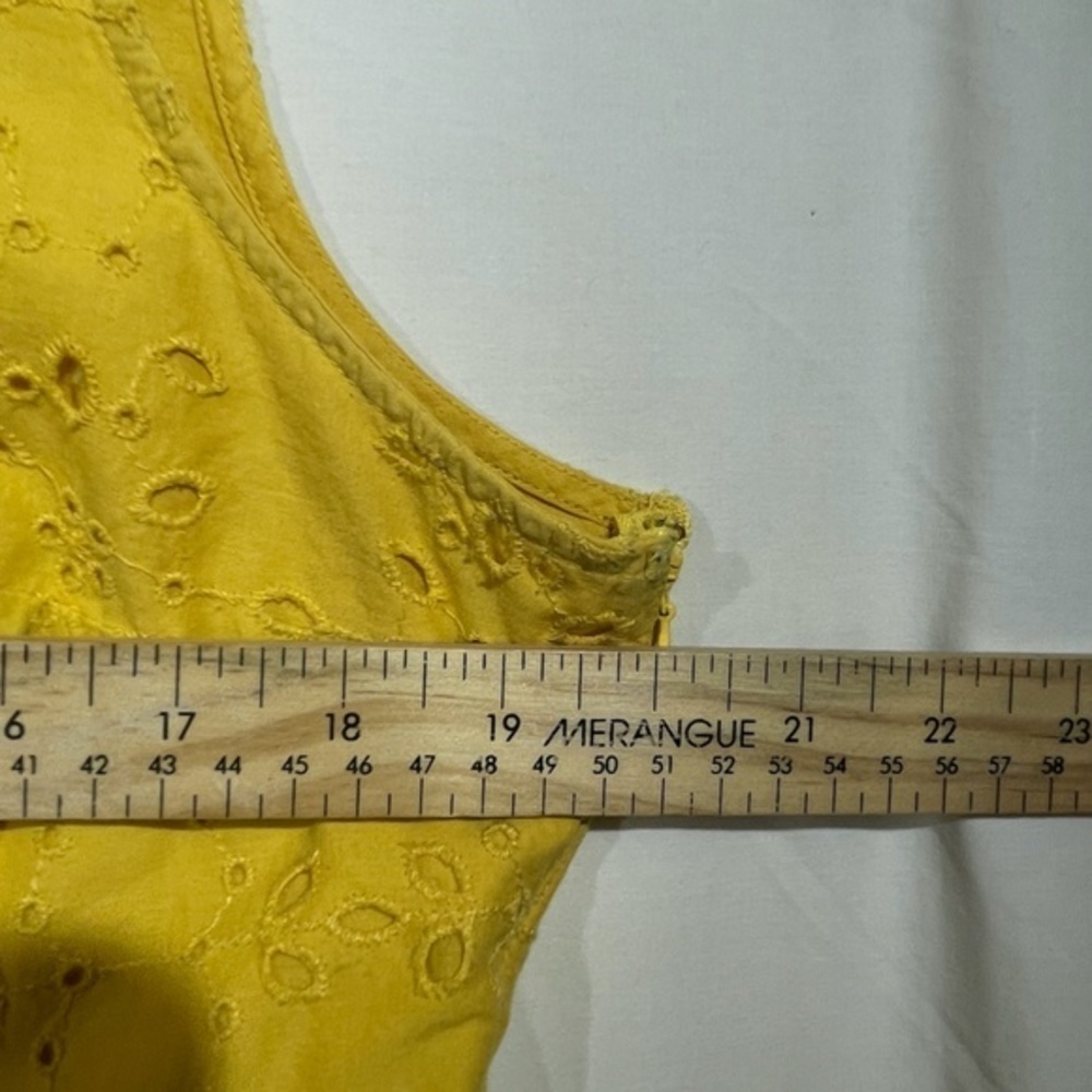 Abercrombie & Fitch Womens Yellow Sundress Sleeveless Floral Cut out Size XL - Picture 5 of 8